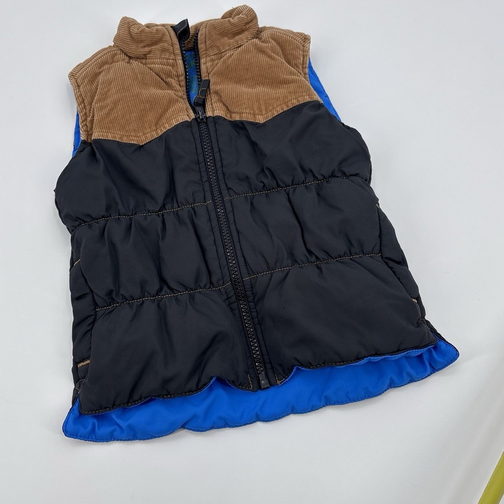 OshKosh Boys 3T corduroy quilted‎ puffer and navy camel vest gorpore preppy
